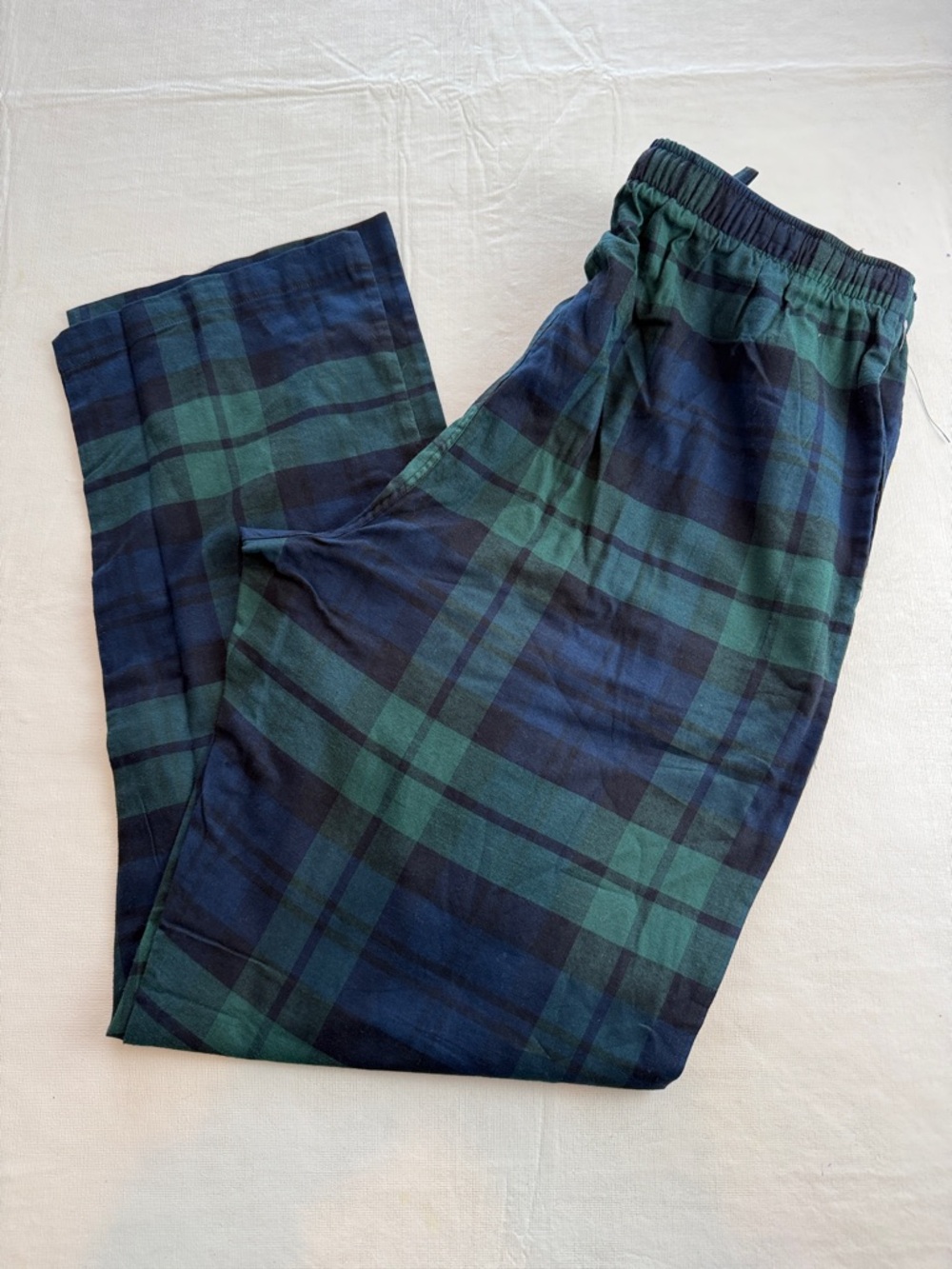 Polo by Ralph Lauren Navy Green Plaid Flannel Drawstring Pajama Pants L NWOT